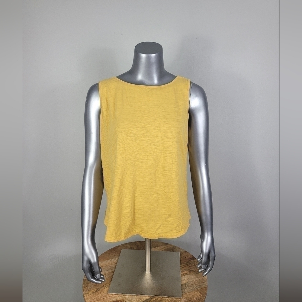 LOFT Yellow Tie Back Sleeveless Tank Size: MP